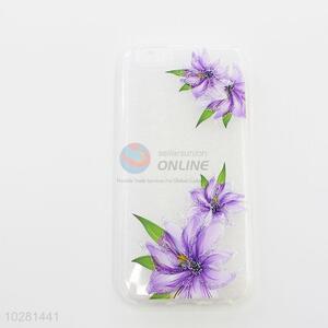 Hot Sale Purple Flower Printed Acrylic Mobile Phone Shell for iphone