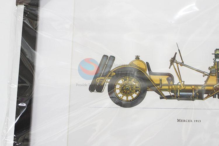 Hot-Selling Yellow Color Vintage Vehicle Design Wall Painting Crafts with Black Frame