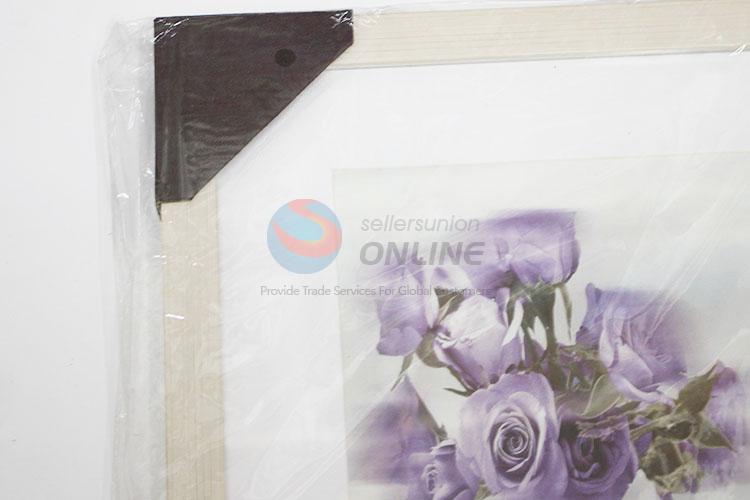 Good Quality Rose Pattern White Frame Painting Crafts for Wall Decoration