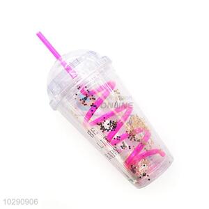 Creative Design Water Cup Drinking Bottle With Spin Straw