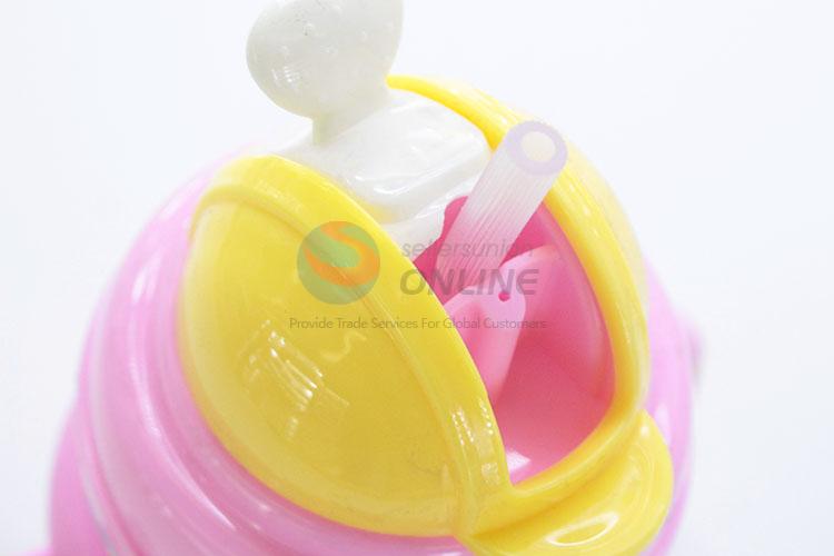 Cartoon Design Plastic Water Bottle Baby Straw Bottle With Handle