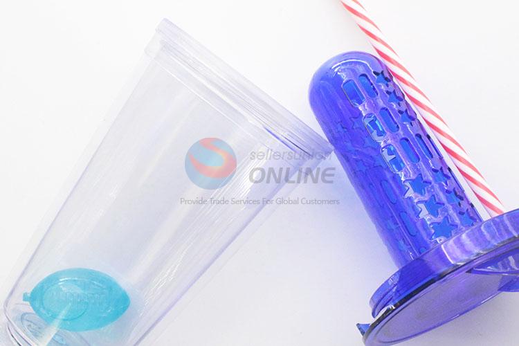 Cool Design Plastic Water Cup Juice Cup With Straw