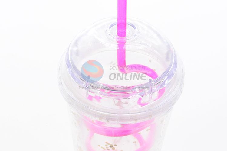 Creative Design Water Cup Drinking Bottle With Spin Straw