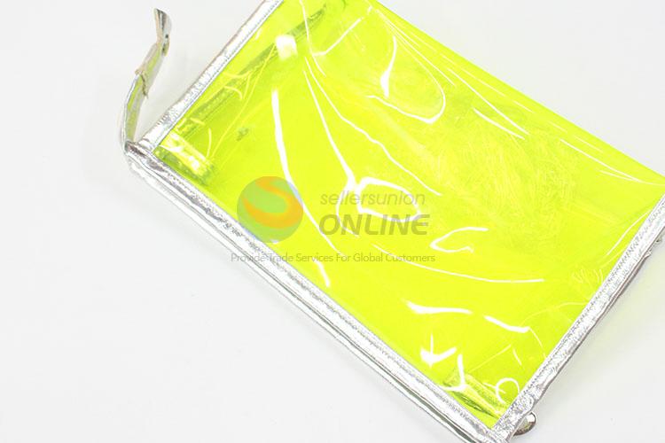 Top Quality Transparent Fluorescent Yellow Color Cosmetic Bag Makeup Cases