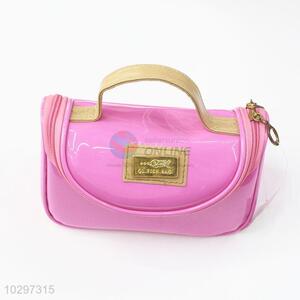 Wholesale Simple Pink Color Beauty Case Toiletry Bag Bath Wash Make up Bag