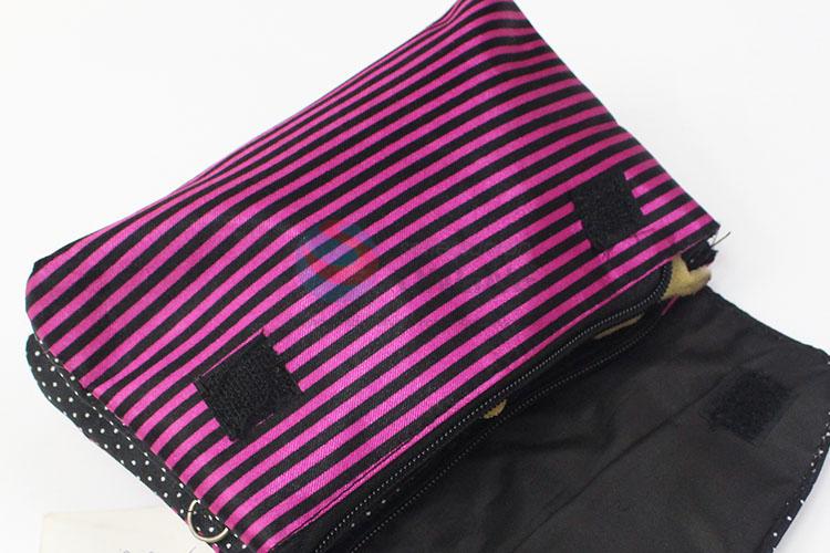 New Fashion Striped Bowknot Decoration Travel Cosmetic Bags