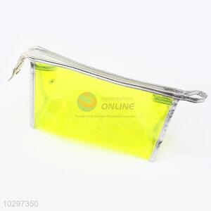 Top Quality Transparent Fluorescent Yellow Color Cosmetic Bag Makeup Cases