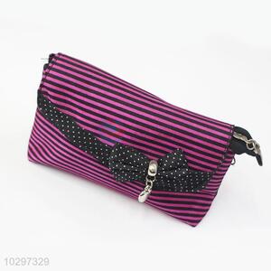 New Fashion Striped Bowknot Decoration Travel Cosmetic Bags