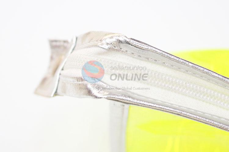 Top Quality Transparent Fluorescent Yellow Color Cosmetic Bag Makeup Cases