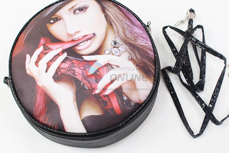 Round Shaped Beautiful Printed Bath Wash Make Up Bag