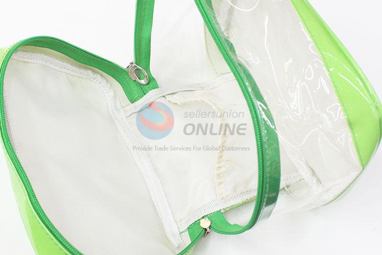 Nice Design Green Transparent Ladies Women Bag Cosmetic Case Wash Bag