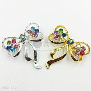 Bowknot Shaped Beautiful Women Rhinestone Brooch/Breastpin