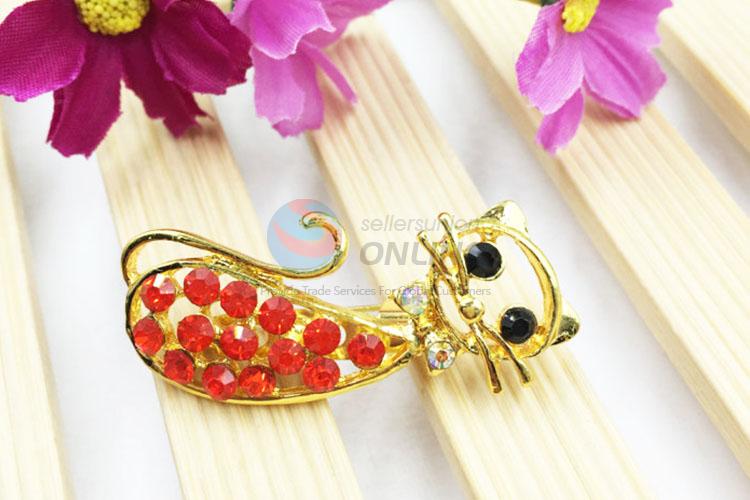 Beautiful Women Rhinestone Brooch/Breastpin in Cartoon Cat Shape