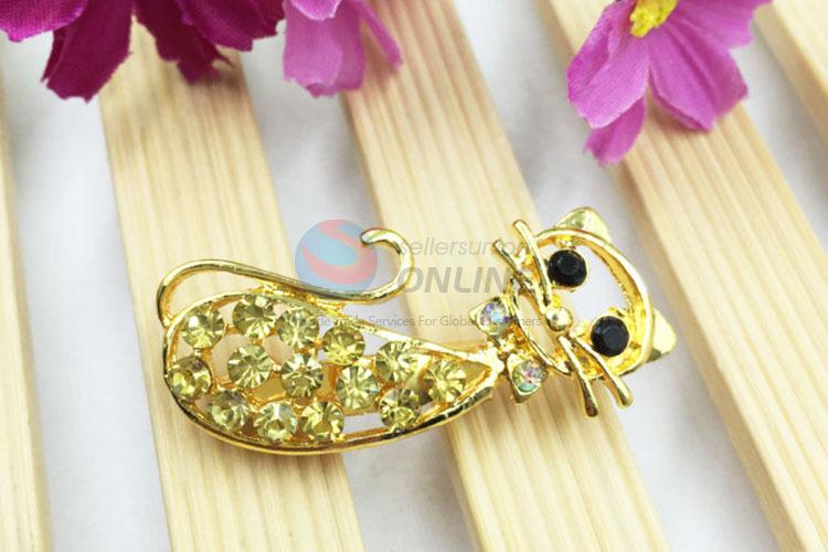 Beautiful Women Rhinestone Brooch/Breastpin in Cartoon Cat Shape