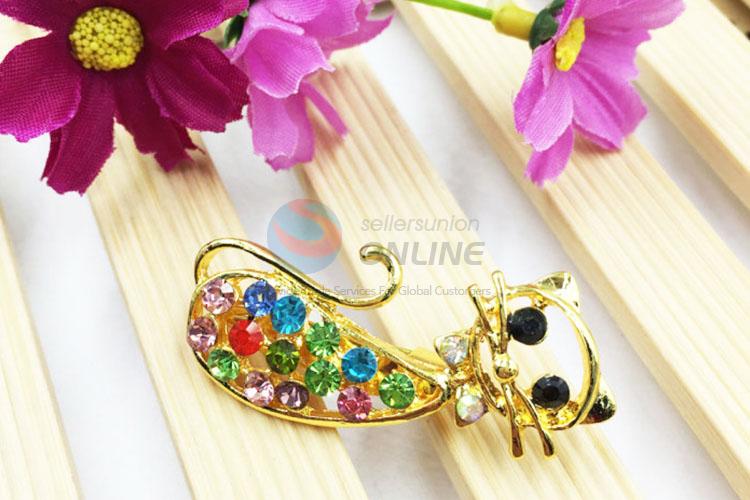 Beautiful Women Rhinestone Brooch/Breastpin in Cartoon Cat Shape