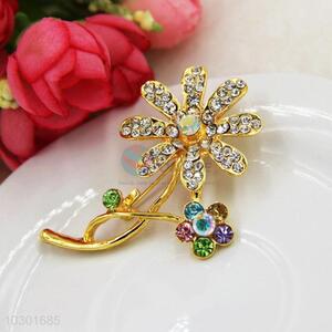 High Quality Fancy Crystal Brooch Metal Breastpin