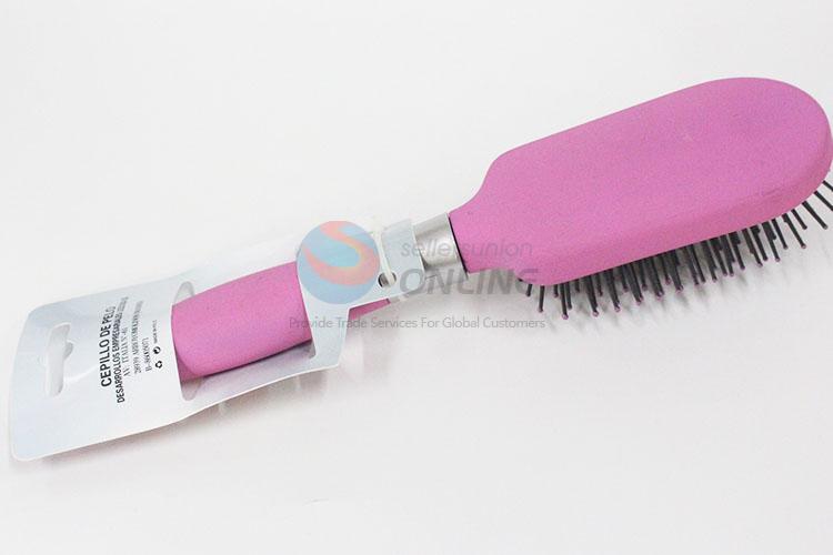 Simple Style Pink Handle Massage Comb