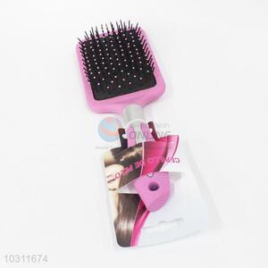 Newest Pink Handle Square Shaped Hair Brush