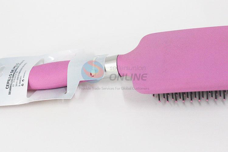 Newest Pink Handle Square Shaped Hair Brush