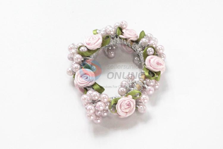 Nice design flower&pearl hair ring for promotions