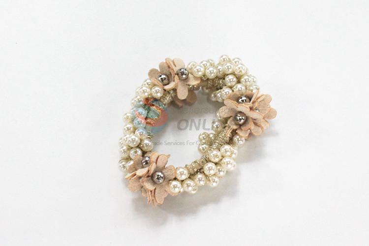 Low price new arrival flower&pearl hair ring