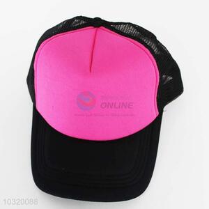 Black and Rose Red Color Half Mesh Hat