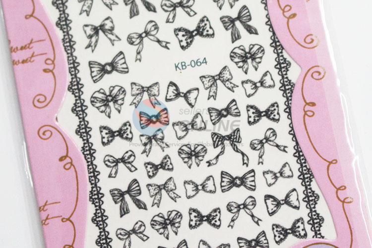 High sales best cool black bowknot nail sticker