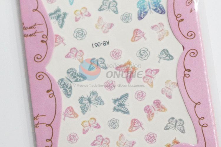 Top quality low price fashion colorful flowers&butterflies nail sticker