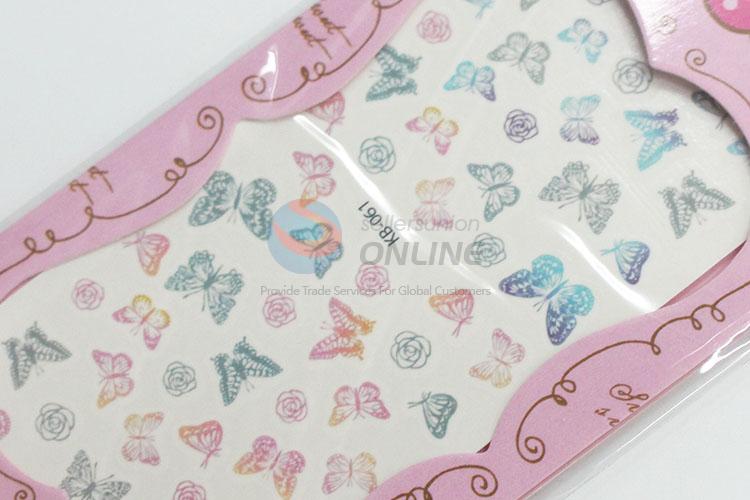 Top quality low price fashion colorful flowers&butterflies nail sticker