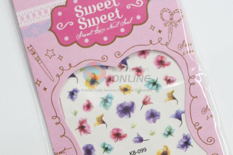 Factory price best colorful flowers nail sticker