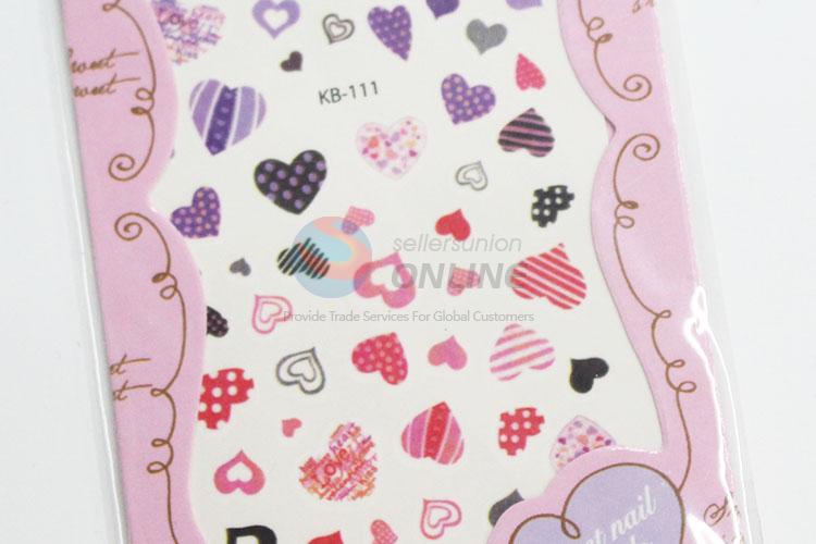 Cute cheap loving heart shape nail sticker