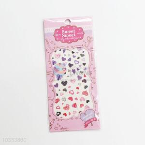 Cute cheap loving heart shape nail sticker