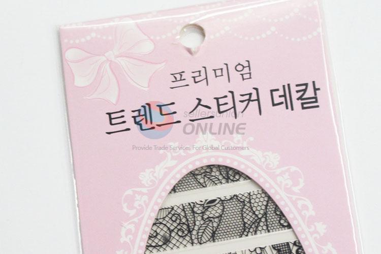 Great useful low price black lace nail sticker