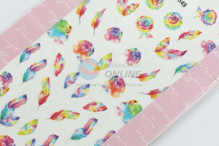 Best cute flowers&feathers nail sticker