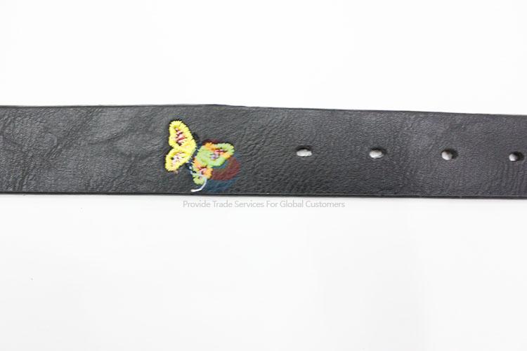 Women 105cm PU Embroidered Belt