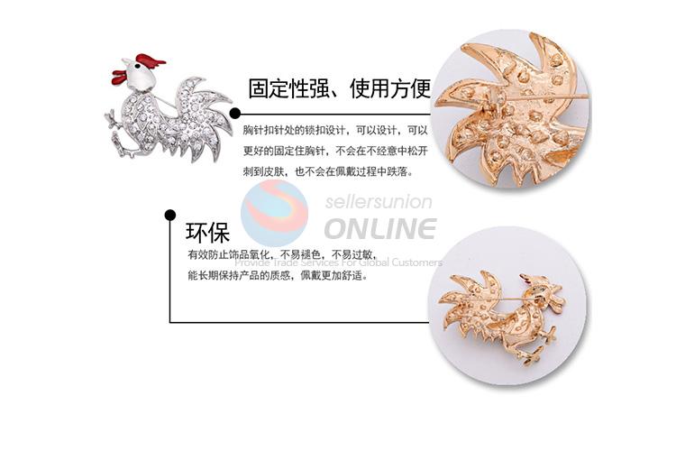 Good quality top sale rooster brooch