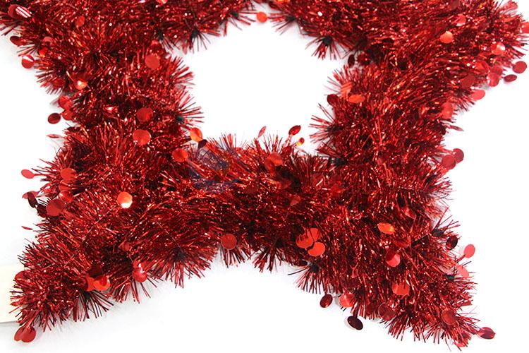 Nice Red Pentagram Shaped Christmas Garland for Decoration