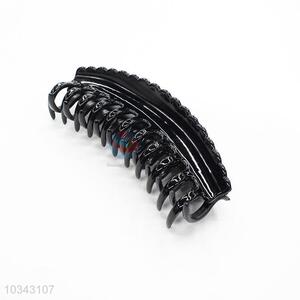 Small black plastic hair claw clip for female