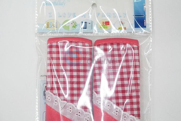 Bottom price nice design pink plaid handle sleeves