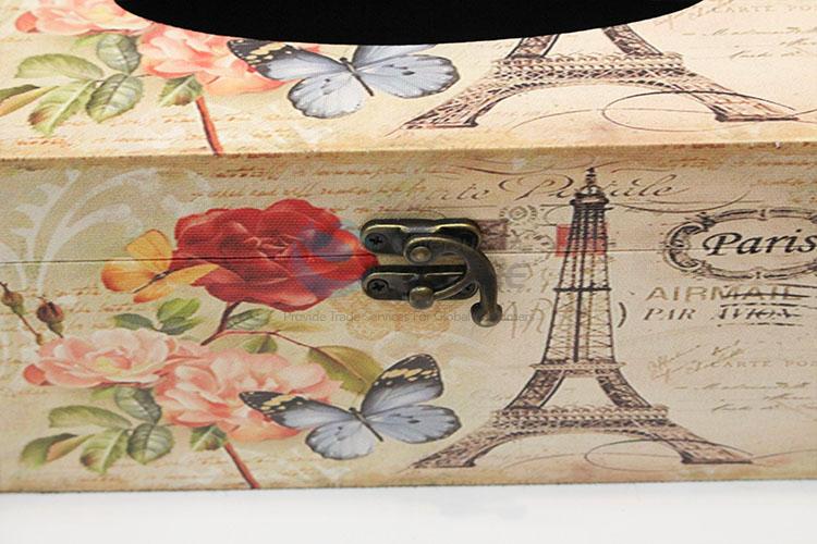 Wholesale custom cheap archaize tissue box with flower pattern