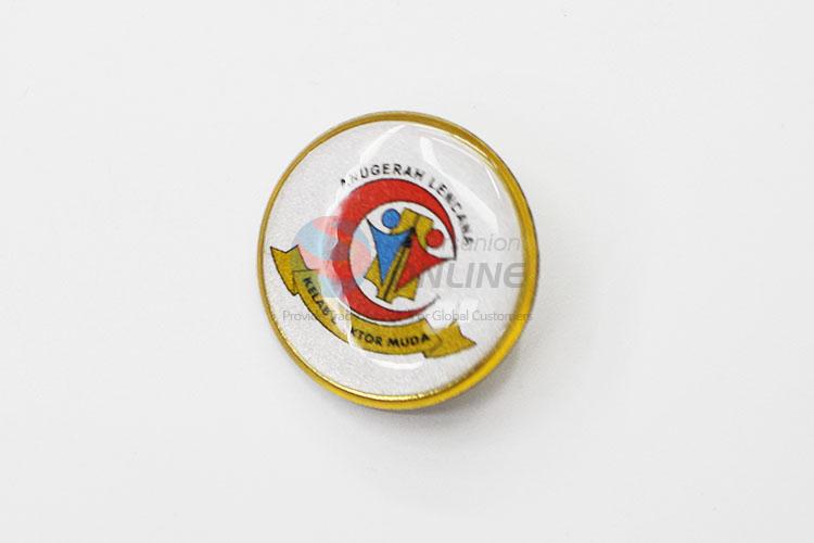 Personalised round school collae alloy brooch badges pin