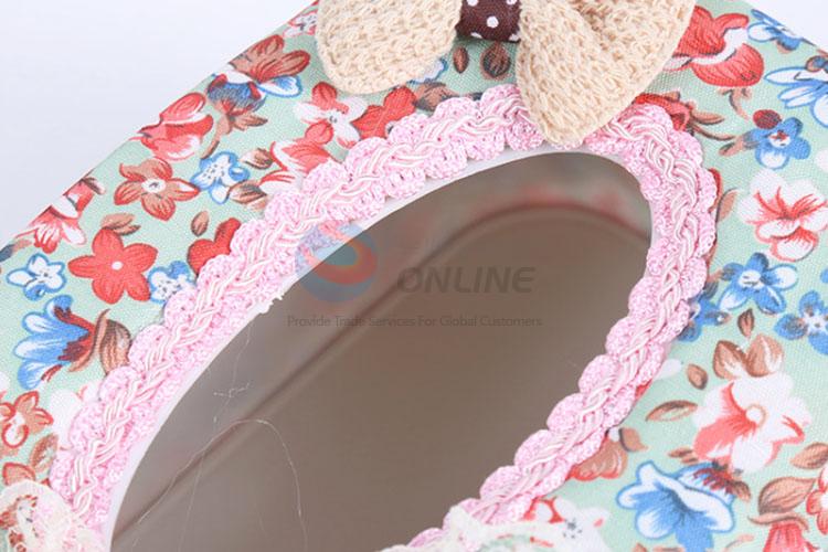 Table decorative bowknot printed paper tissue box