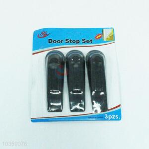 3PCS Black Plastic Door Stop