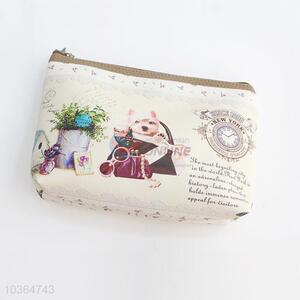 Travel pu cosmetic bag funny zipper pouch