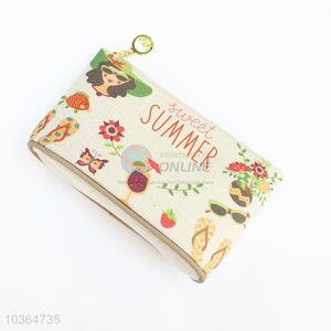 Charming printed women portable zipper cosmetic bag