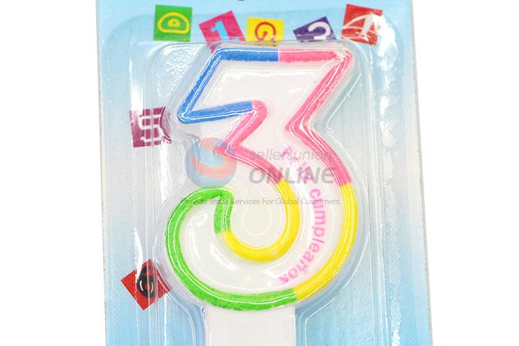 Good Quality Numeral Candle/Number 3 Birthday Candle for Sale