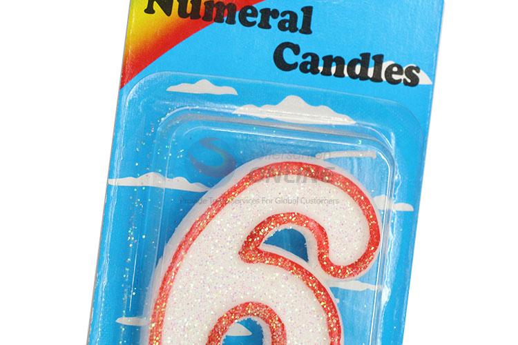 Cheap Price Numeral Candle/Number 6 Birthday Candle for Sale