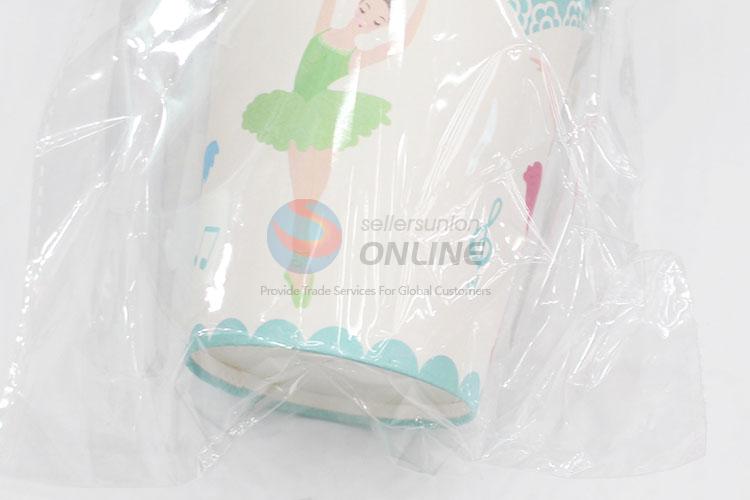 High sale 6pcs dancing girl pattern paper cups