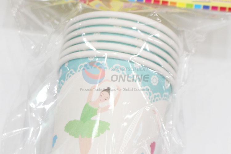 High sale 6pcs dancing girl pattern paper cups