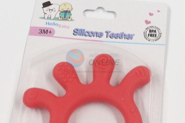 Silicone Teether Safe Baby Teething Toy Cute Hand Palm Teething Holder